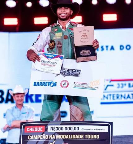 Paranaense Assyrio Jos&eacute; Dias conquista t&iacute;tulo hist&oacute;rico no Rodeio Internacional de Barretos 2026