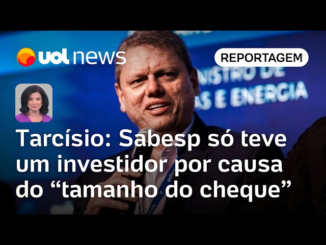 Sabesp só teve um investidor por causa do tamanho do cheque, diz Tarcísio